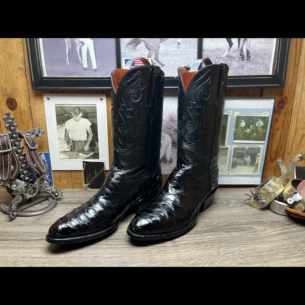 Lucchese rare 10.5D exotic handmade cowboy boots immaculate condition
